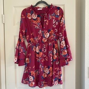 Floral mini Pink Lily dress